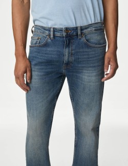 Slim Fit Vintage Wash Stretch Jeans