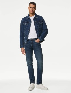 Slim Fit Vintage Wash Stretch Jeans