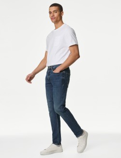 Slim Fit Vintage Wash Stretch Jeans