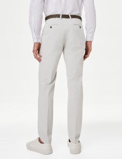 Slim Fit Textured Belted Chinos