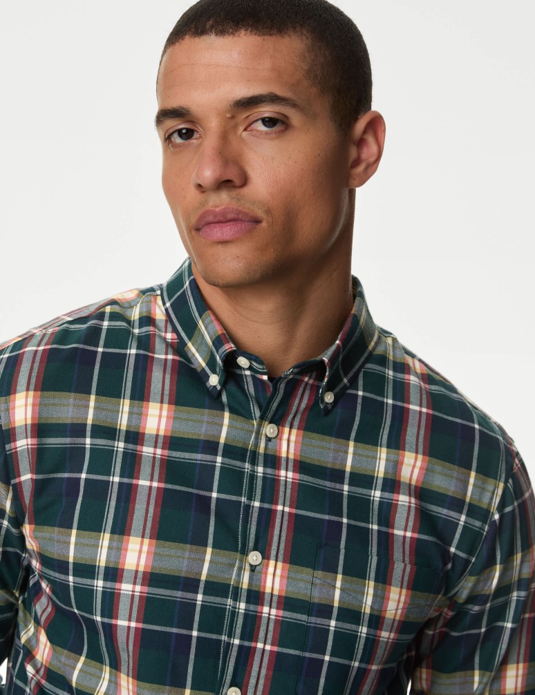 Cotton Rich Check Oxford Shirt