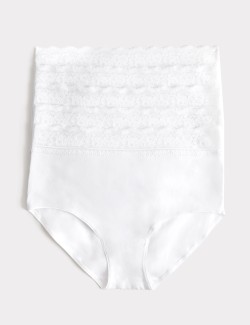 5pk Cotton Lycra & Lace Full Briefs