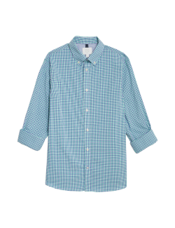 Cotton Rich Gingham Check Oxford Shirt