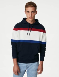 Pure Cotton Colour Block Hoodie