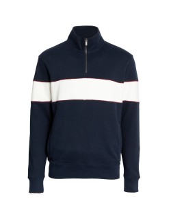 Pure Cotton Colour Block Half Zip Sweatshirt