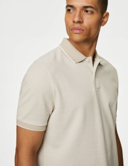 Pure Cotton Tipped Pique Shirt