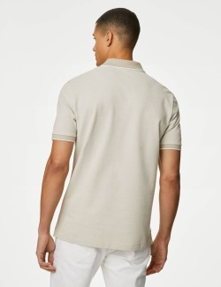 Pure Cotton Tipped Pique Shirt