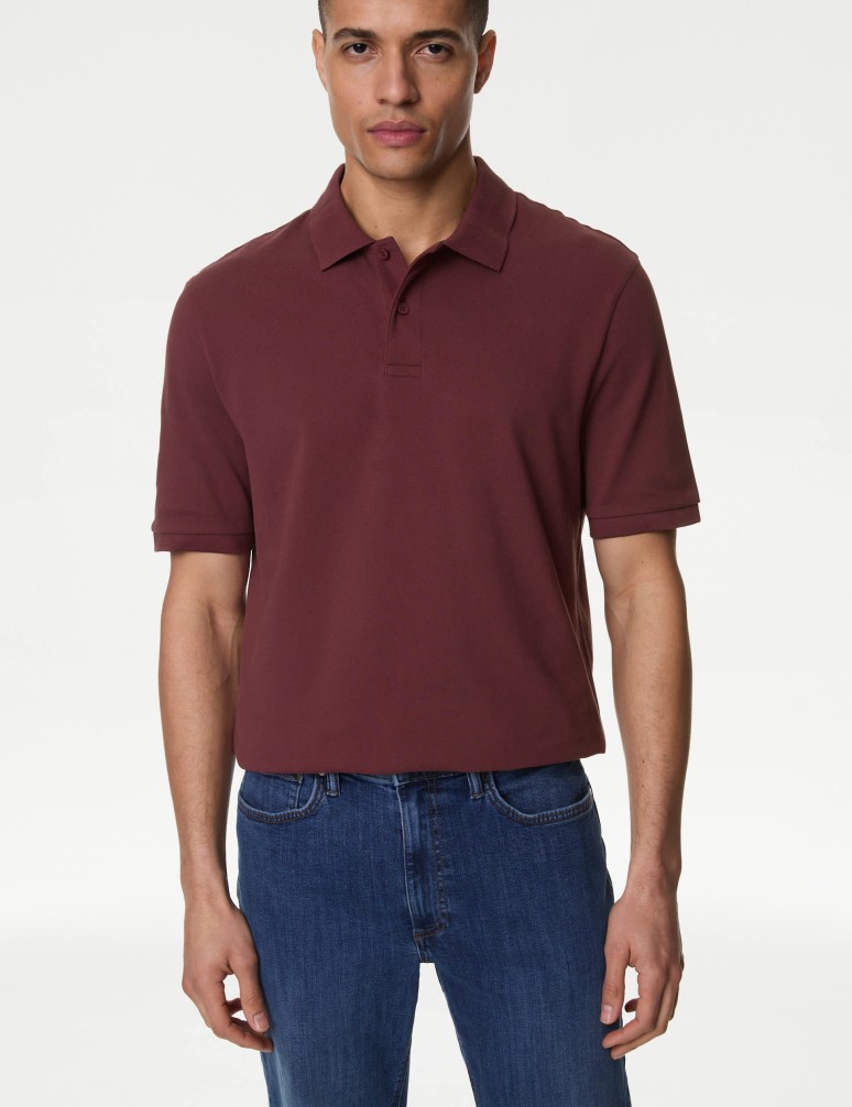 Pure Cotton Pique Polo Shirt