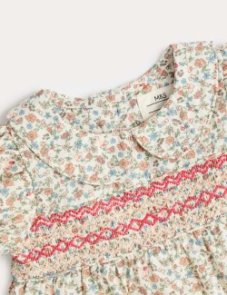 Pure Cotton Floral Smock Dress (0-3 Years)