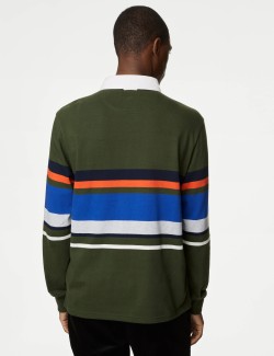 Pure Cotton Striped Long Sleeve Rugby Shirt