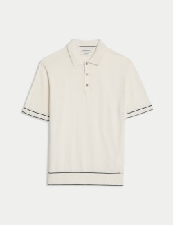 Silk Cotton Knitted Polo Shirt