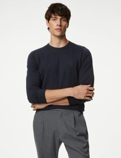 Pure Extra Fine Merino Wool Crew Neck Jumper