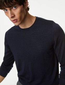 Pure Extra Fine Merino Wool Crew Neck Jumper