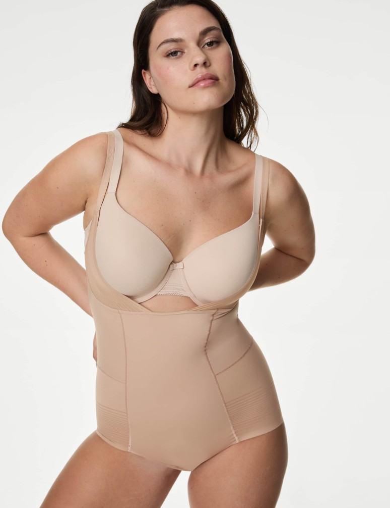 Firm Control Sheer Striped Wear Your Own Bra Body