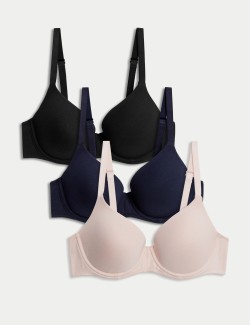 3pk Underwired Full Cup T-Shirt Bras A-E