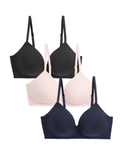 3pk Non Wired T-Shirt Bras A-E