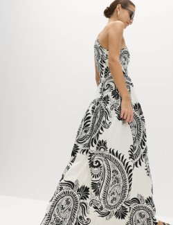 Splývavé maxi šaty na jedno rameno s vysokým podílem lnu