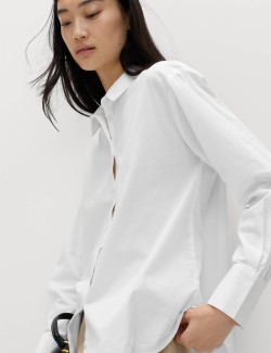 Pure Cotton Collared Button Through Shirt