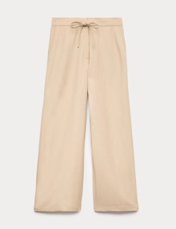 Kalhoty Palazzo s vysokým podílem lyocellu a příměsí lnu