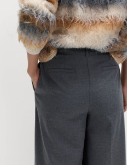 Flanelové kalhoty se širokými nohavicemi