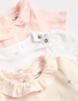 3 Pack Cotton Rich Cupcake Bodysuits (6½lbs-3 Yrs)