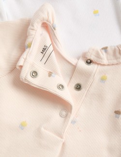 3 Pack Cotton Rich Cupcake Bodysuits (6½lbs-3 Yrs)