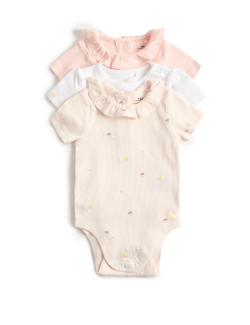 3 Pack Cotton Rich Cupcake Bodysuits (6½lbs-3 Yrs)