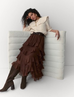 Ruffle Maxi Tiered Skirt