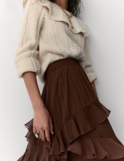 Nabíraná maxi sukně s volány