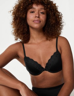 Lace Padded Plunge Underwired Bra A-E