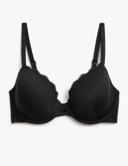 Lace Padded Plunge Underwired Bra A-E