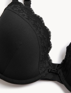 Lace Padded Plunge Underwired Bra A-E