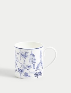 London Navy Toile Mug