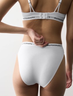 Bavlněné vysoce střižené kalhotky Lille Supima™ s vysokým pasem