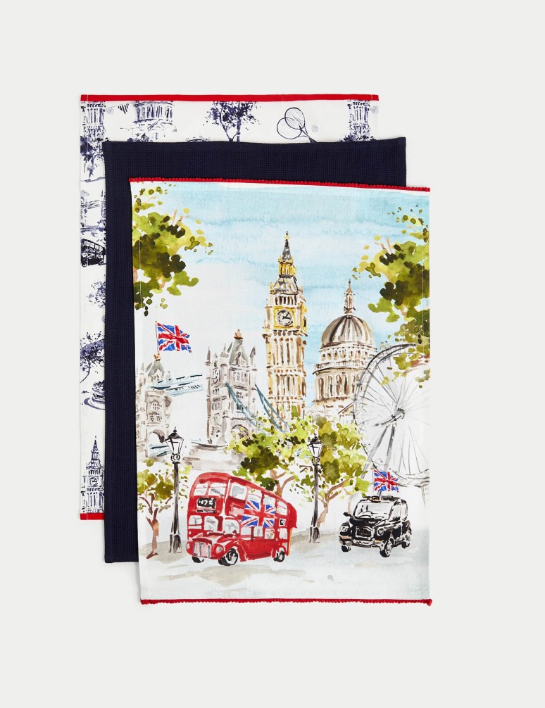 Set of 3 London Tea Towels