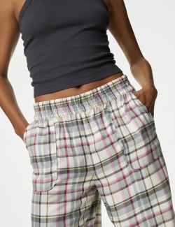 Checked Cuffed Hem Pyjama Bottoms