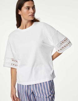 Cotton Modal Embroidered Pyjama Top