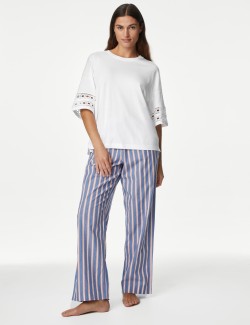 Cotton Modal Embroidered Pyjama Top