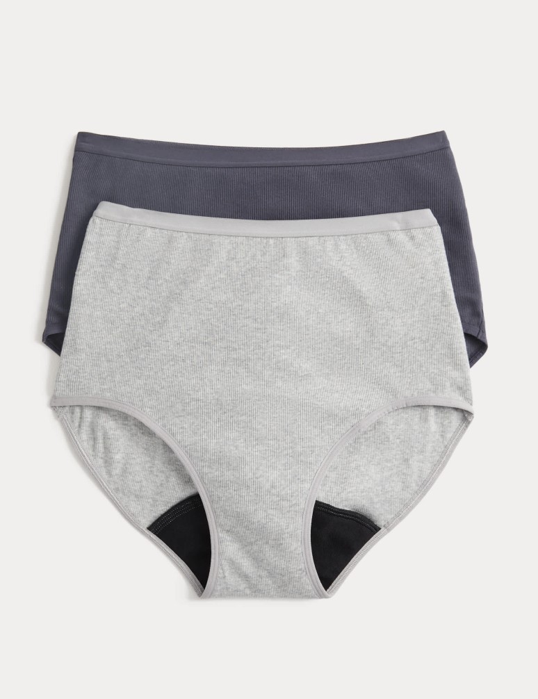 Vysoce savé menstruační kalhotky do pasu, 2 ks