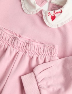 Outfit s mikinovým topem s límečkem a spodním dílem, vysoký podíl bavlny (1 – 8 let)