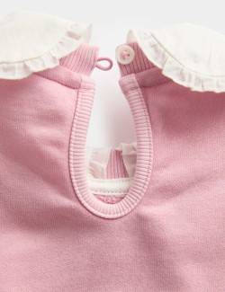 Outfit s mikinovým topem s límečkem a spodním dílem, vysoký podíl bavlny (1 – 8 let)