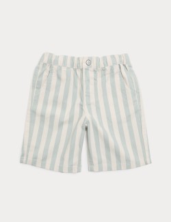 Pure Cotton Denim Striped Shorts (2-8 Yrs)