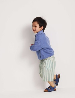 Pure Cotton Denim Striped Shorts (2-8 Yrs)