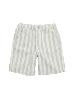 Pure Cotton Denim Striped Shorts (2-8 Yrs)