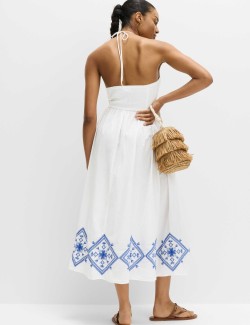 Cutout Embroidered Midaxi Beach Dress