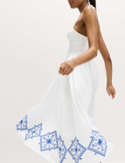 Cutout Embroidered Midaxi Beach Dress