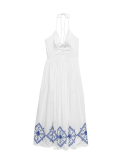 Cutout Embroidered Midaxi Beach Dress