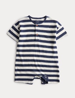 Pure Cotton Jersey Striped Romper (0-3 Yrs)