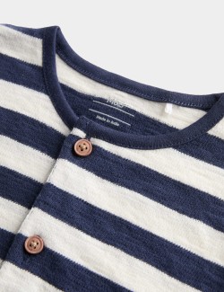 Pure Cotton Jersey Striped Romper (0-3 Yrs)