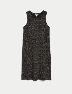 Pure Cotton Spot Print Mini Shift Dress